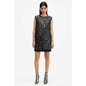 AllSaints rochie ILIA culoarea negru, mini, oversize, W178DB imagine