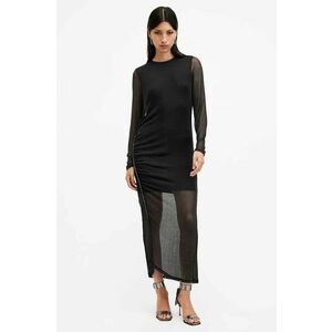 AllSaints rochie NORA culoarea negru, midi, mulată, W248DB imagine