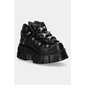 New Rock sneakers din piele Itali Negro + Nomada Negro + Tower Negro Lateral culoarea negru, M-106-C66 imagine