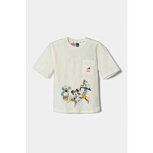 adidas tricou copii x Disney culoarea bej, cu imprimeu, JF3642 imagine