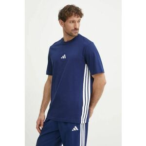 adidas tricou din bumbac Essentials bărbați, culoarea bleumarin, cu imprimeu, JE6399 imagine