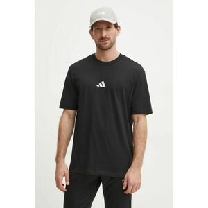 adidas tricou din bumbac Essential bărbați, culoarea negru, uni, JE9024 imagine