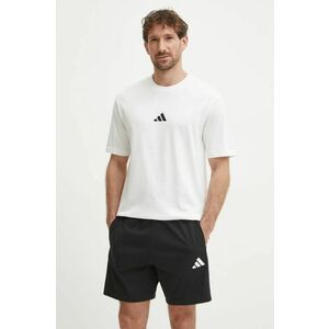 adidas tricou din bumbac Essential bărbați, culoarea bej, uni, JF1092 imagine