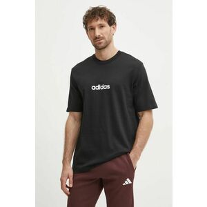 adidas tricou din bumbac Essentials Linear bărbați, culoarea negru, cu imprimeu, JE8993 imagine