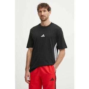 adidas tricou din bumbac Essentials bărbați, culoarea negru, cu imprimeu, JD1906 imagine