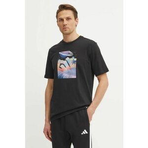 adidas tricou din bumbac M ALL DAY I TEE bărbați, culoarea negru, cu imprimeu, JI9417 imagine