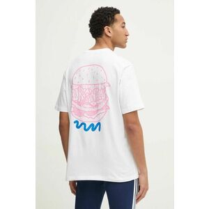 adidas Originals tricou din bumbac Q12 TS STREET B bărbați, culoarea bej, cu imprimeu, JD0677 imagine