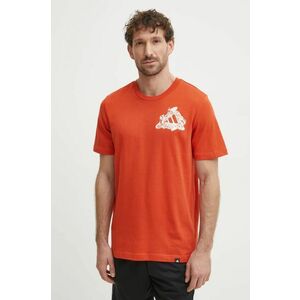 adidas Performance tricou Fun Kicks bărbați, culoarea portocaliu, cu imprimeu, JD8212 imagine