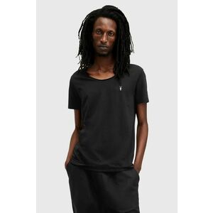 AllSaints tricou din bumbac FARIS bărbați, culoarea negru, uni, M017JB imagine