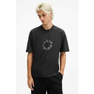 AllSaints tricou din bumbac CRYPTIERRA bărbați, culoarea negru, cu imprimeu, M054PB imagine