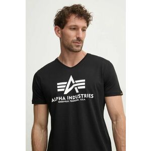 Alpha Industries tricou bărbați, culoarea negru, cu imprimeu, 106512 imagine