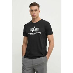 Alpha Industries tricou din bumbac bărbați, culoarea negru, cu imprimeu, 100501CB imagine