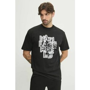 Karl Lagerfeld tricou din bumbac bărbați, culoarea negru, cu imprimeu, 551230.755186 imagine