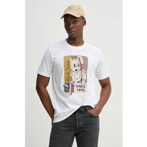 PS Paul Smith tricou din bumbac bărbați, culoarea alb, cu imprimeu, M2R.011R.PP5083 imagine