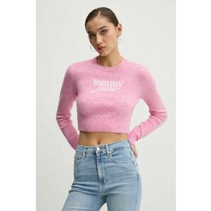 Tommy Jeans pulover din amestec de lână femei, culoarea roz, light, DW0DW19895 imagine