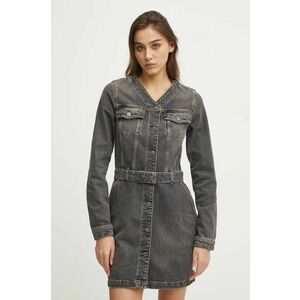 Tommy Jeans rochie din denim culoarea gri, mini, drept, DW0DW20154 imagine