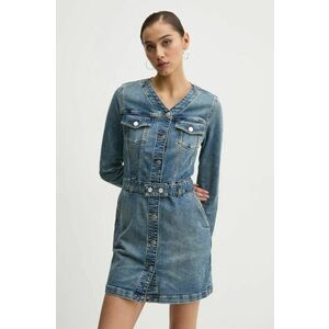 Tommy Jeans rochie din denim mini, mulată, DW0DW19854 imagine