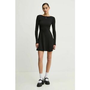 Tommy Jeans rochie culoarea negru, mini, evazați, DW0DW19469 imagine