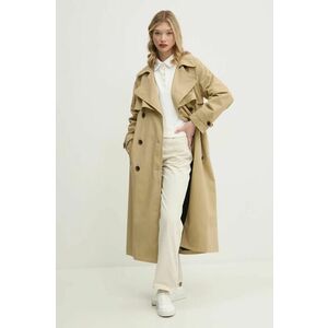 Tommy Jeans trenci din bumbac culoarea bej, de tranziție, DW0DW20280 imagine