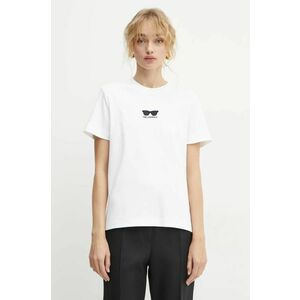 Karl Lagerfeld tricou din bumbac femei, culoarea alb, A1W17021 imagine