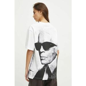 Karl Lagerfeld Jeans tricou din bumbac femei, culoarea alb, A1W17030 imagine