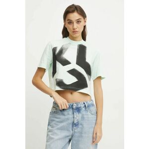 Karl Lagerfeld Jeans tricou din bumbac femei, culoarea verde, A1W17033 imagine