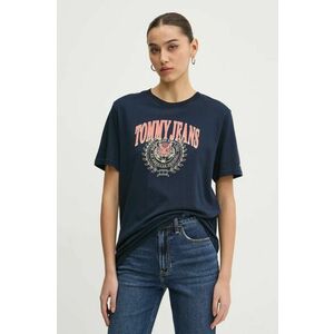 Tommy Jeans tricou din bumbac femei, culoarea bleumarin, DW0DW20212 imagine