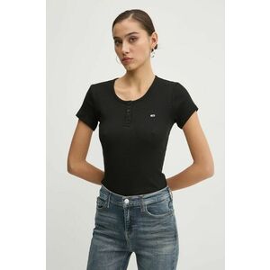 Tommy Jeans tricou din bumbac femei, culoarea negru, DW0DW19502 imagine