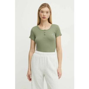 Tommy Jeans tricou din bumbac femei, culoarea verde, DW0DW19502 imagine