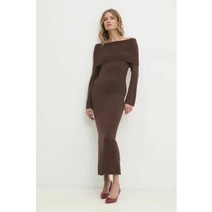 Answear Lab rochie culoarea maro, maxi, mulata imagine