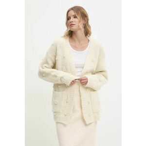 Answear Lab cardigan de lana culoarea bej, călduros imagine