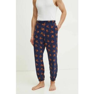 United Colors of Benetton pantaloni de pijama bărbați, culoarea bleumarin, cu imprimeu, 3XGC4F00T imagine