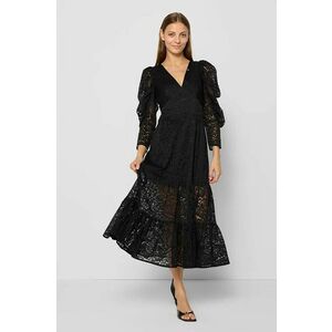 Bizuu rochie ITALIANA culoarea negru, midi, evazați, SUKIENKA ITALIANA_CZARNY_AW24 imagine