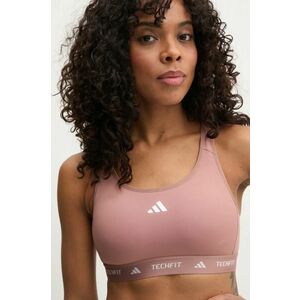 adidas Performance sutien sport Techfit culoarea maro, JI5567 imagine