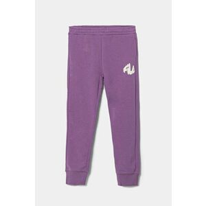 Fila pantaloni de trening din bumbac pentru copii LICHTENBORN culoarea violet, cu imprimeu, FAK0359 imagine