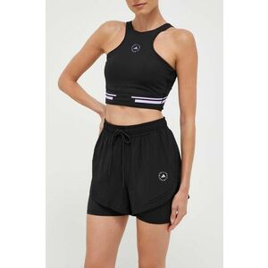 adidas by Stella McCartney pantaloni scurți de antrenament Truepurpose culoarea negru, uni, high waist IB6824 imagine