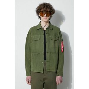 Alpha Industries cămașă din bumbac Color Block bărbați, culoarea verde, cu guler clasic, regular, 146110 imagine