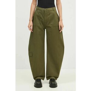 Alpha Industries pantaloni de bumbac Field Pant culoarea verde, lat, high waist, 148021 imagine