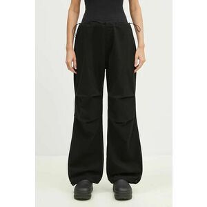 Alpha Industries pantaloni Cargo Jogger Pant femei, culoarea negru, lat, high waist, 148024 imagine