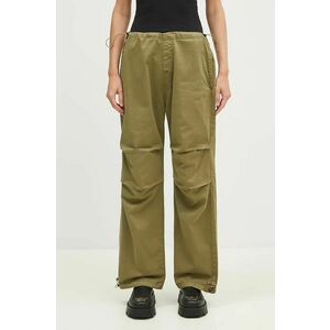 Alpha Industries pantaloni Cargo Jogger Pant femei, culoarea verde, lat, high waist, 148024 imagine