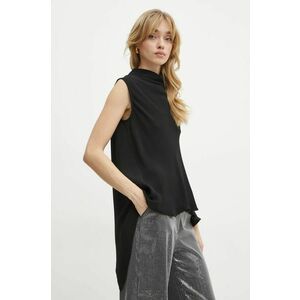 Karl Lagerfeld bluză femei, culoarea negru, uni, A1W11017 imagine