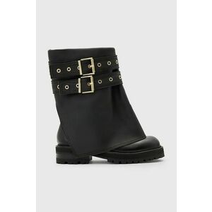 AllSaints cizme de piele Drew Boot femei, culoarea negru, cu toc plat, W158FB imagine