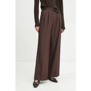 2NDDAY pantaloni Miles femei, culoarea bordo, lat, high waist, 2251160151 imagine