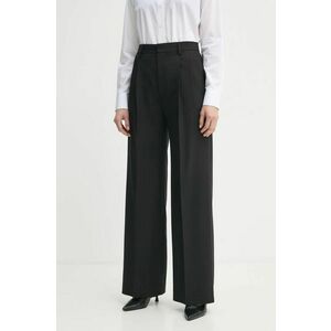 Filippa K pantaloni de lână culoarea negru, drept, high waist, 29582 imagine