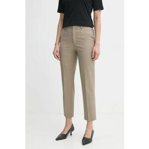 Filippa K pantaloni de lână culoarea bej, mulată, high waist, 29111 imagine