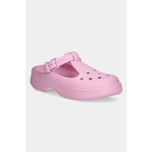 Crocs papuci Classic Mary Jane Clog femei, culoarea roz, 210581 imagine