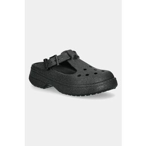 Crocs papuci Classic Mary Jane Glitter Clog femei, culoarea negru, 210737 imagine