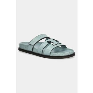 Tory Burch slapi de piele Ines Sport Slide femei, culoarea turcoaz, 162580-400 imagine