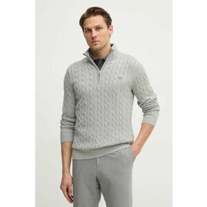 Gant pulover de bumbac culoarea gri, light, cu turtleneck, 8050603 imagine