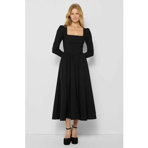 Bizuu rochie SYDELLE culoarea negru, midi, evazată, SUKIENKA SYDELLE_CZARNY_AW24 imagine